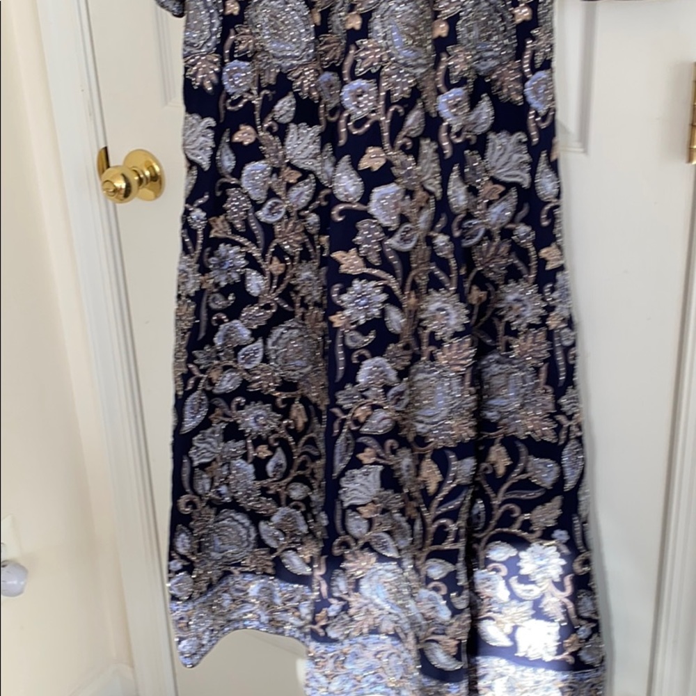 Heavy embroidered gown. Navy blue. Brand new. - Picture 8 of 14